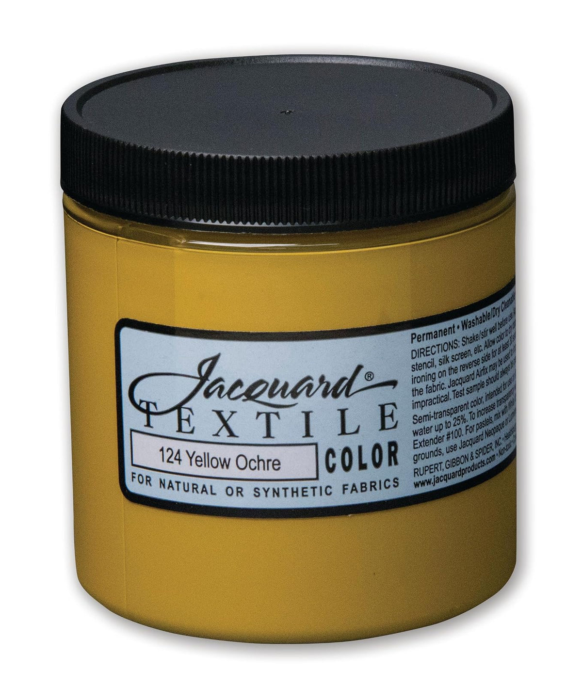 Jacquard Fabric Paint for Clothes - 8 Oz Textile Color Yellow Ochre Leaves Fabric Soft - Permanent and Colorfast - Professional Quality Paints Made in USA - Holds up Exceptionally Well to Washing