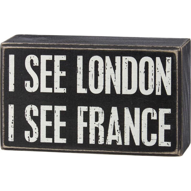 Primitives by Kathy London, I See France Home Décor Sign, Black, White