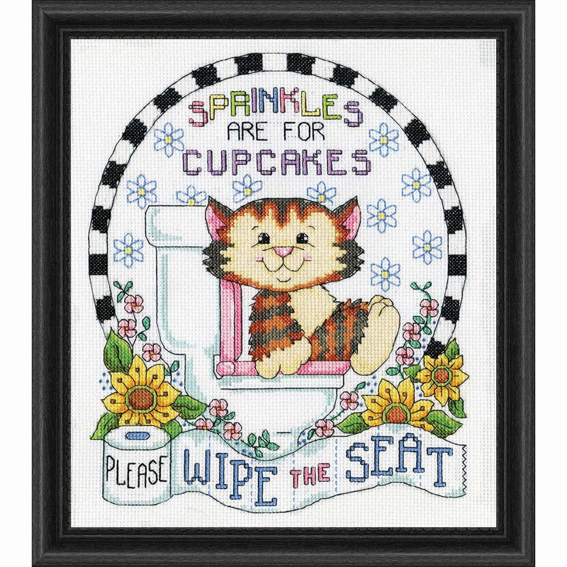 Design Works Crafts Inc. Wipe The Seat Cat Counted Cross Stitch Kit, Multi