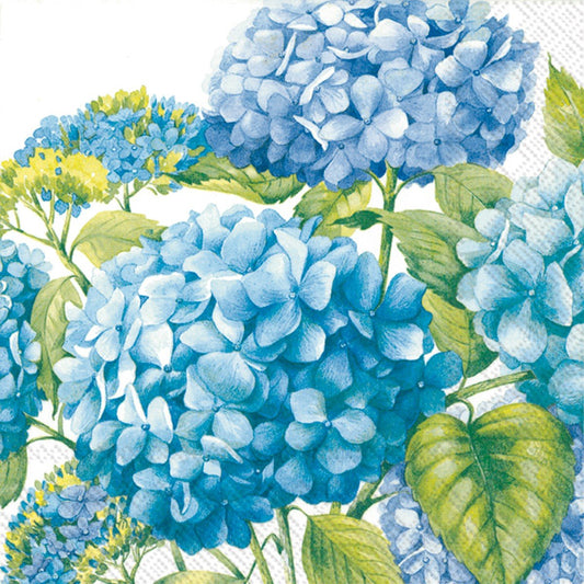 Boston International Ideal Home Range 20-Count 3-Ply Paper Cocktail Napkins, Blue Sea of Pink Blossoms