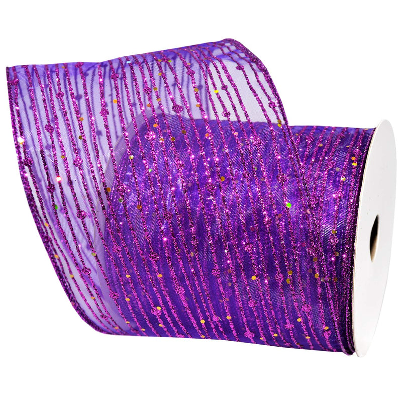 Morex Ribbon Twinkling Ribbon, Purple 4&quot; x 10 yd