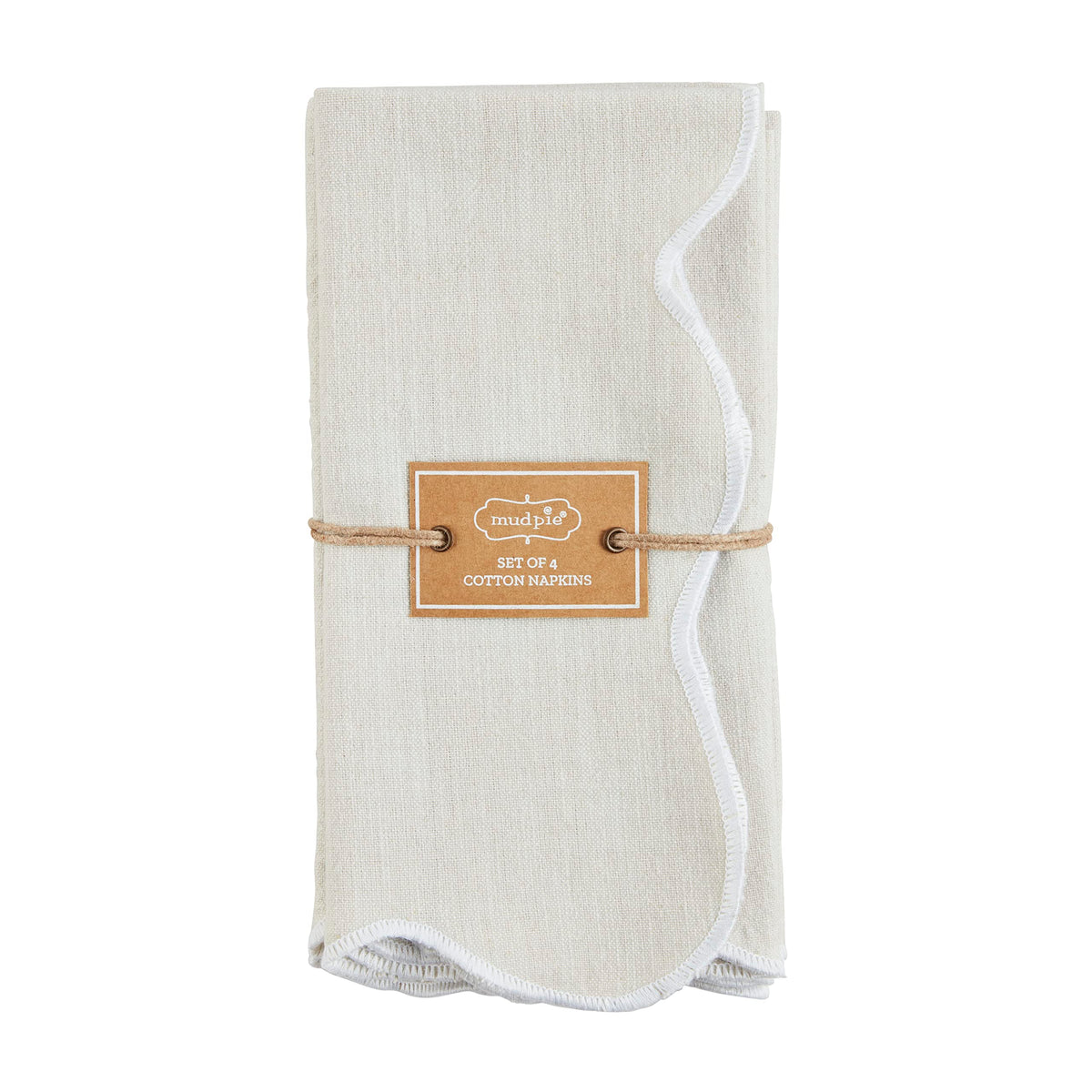 Mud Pie Cloth Napkin, 18" x 18" (Set of 1), White