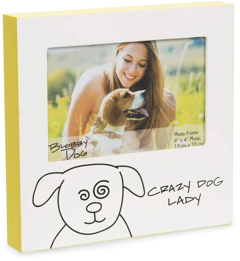 Pavilion Gift Company 37141 Blobby Dog - Crazy Dog Lady Yellow Self Standing 4x6 Picture Frame