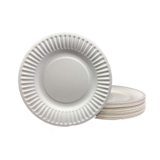 DHG Professional The "Gold" Standard 6-Inch Grease Resistant Paper Plates Coated, White 100 plates