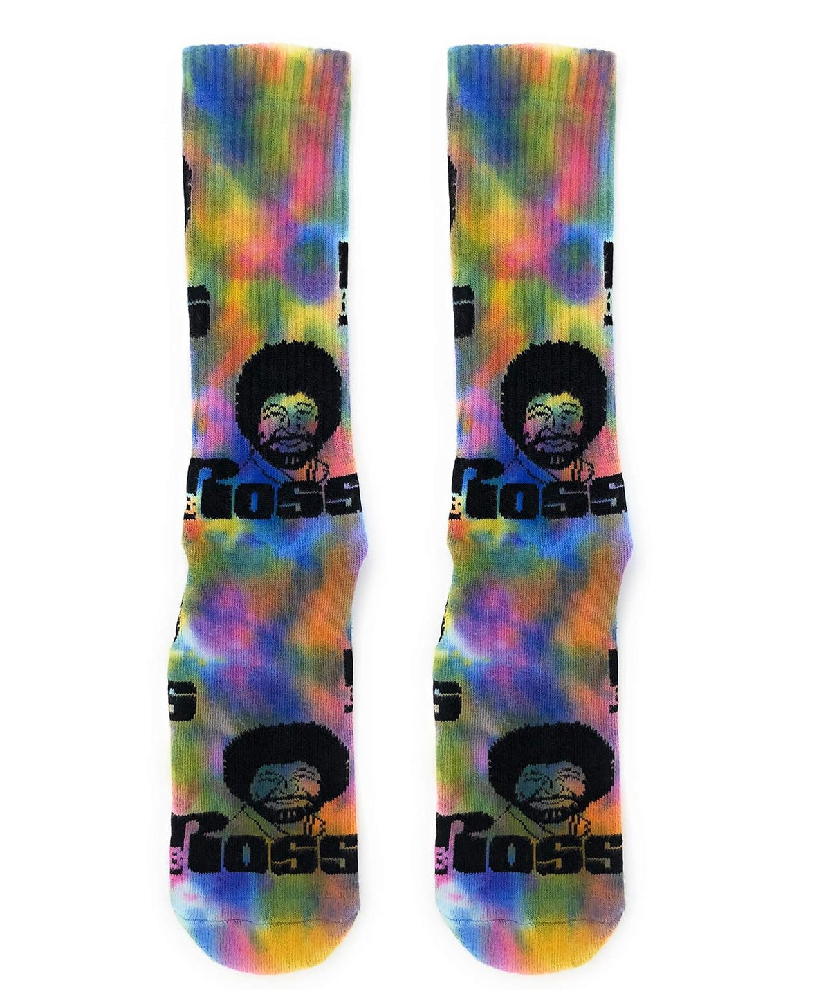Oooh Yeah Socks ! Mens Crew Athletic Tye Dye Bob Ross
