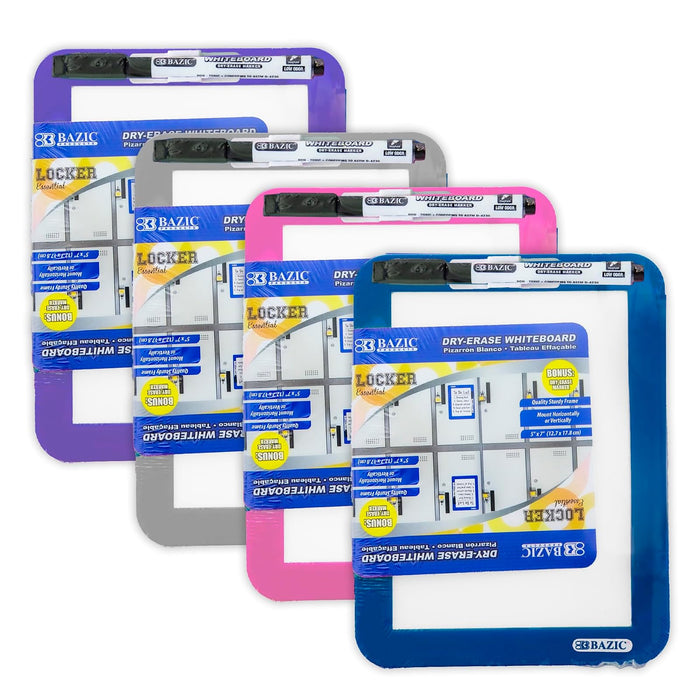 BAZIC PRODUCTS Writing Board, 4-Pack, Locker Whiteboard 5x7