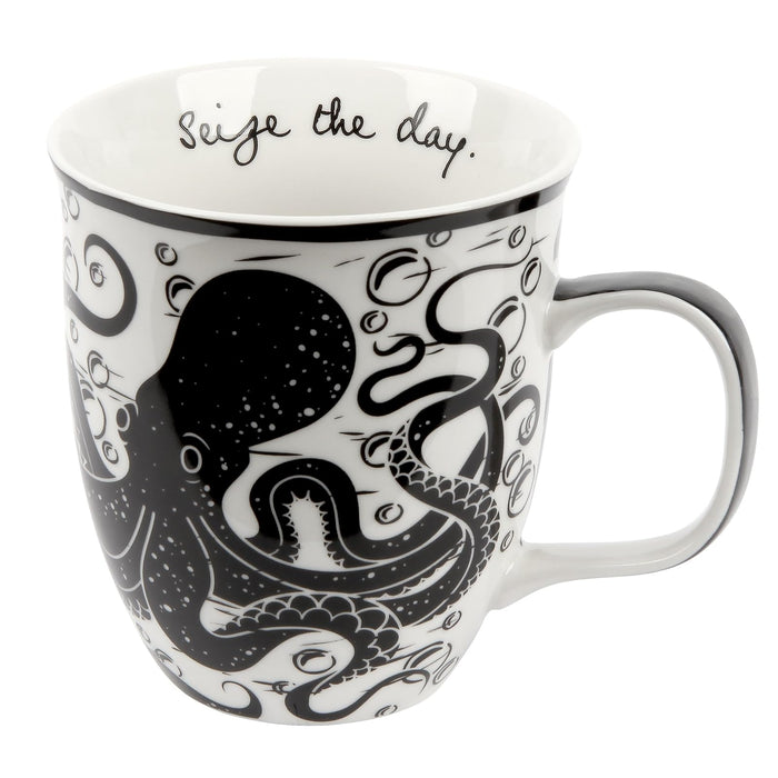 Karma Gifts Boho Black And White Mug, Octopus