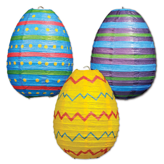 Beistle Easter Egg Paper Lanterns, 10-Inch, Multicolor