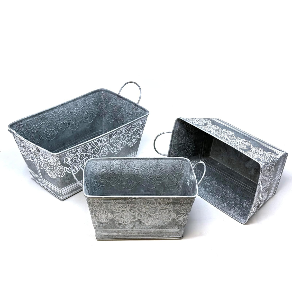 allgala Planter, 6"-9" (3-PC), Rectangle Grey
