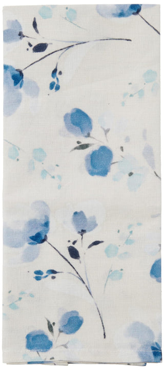 Karma Linen Blend Tea Towel Blue Floral