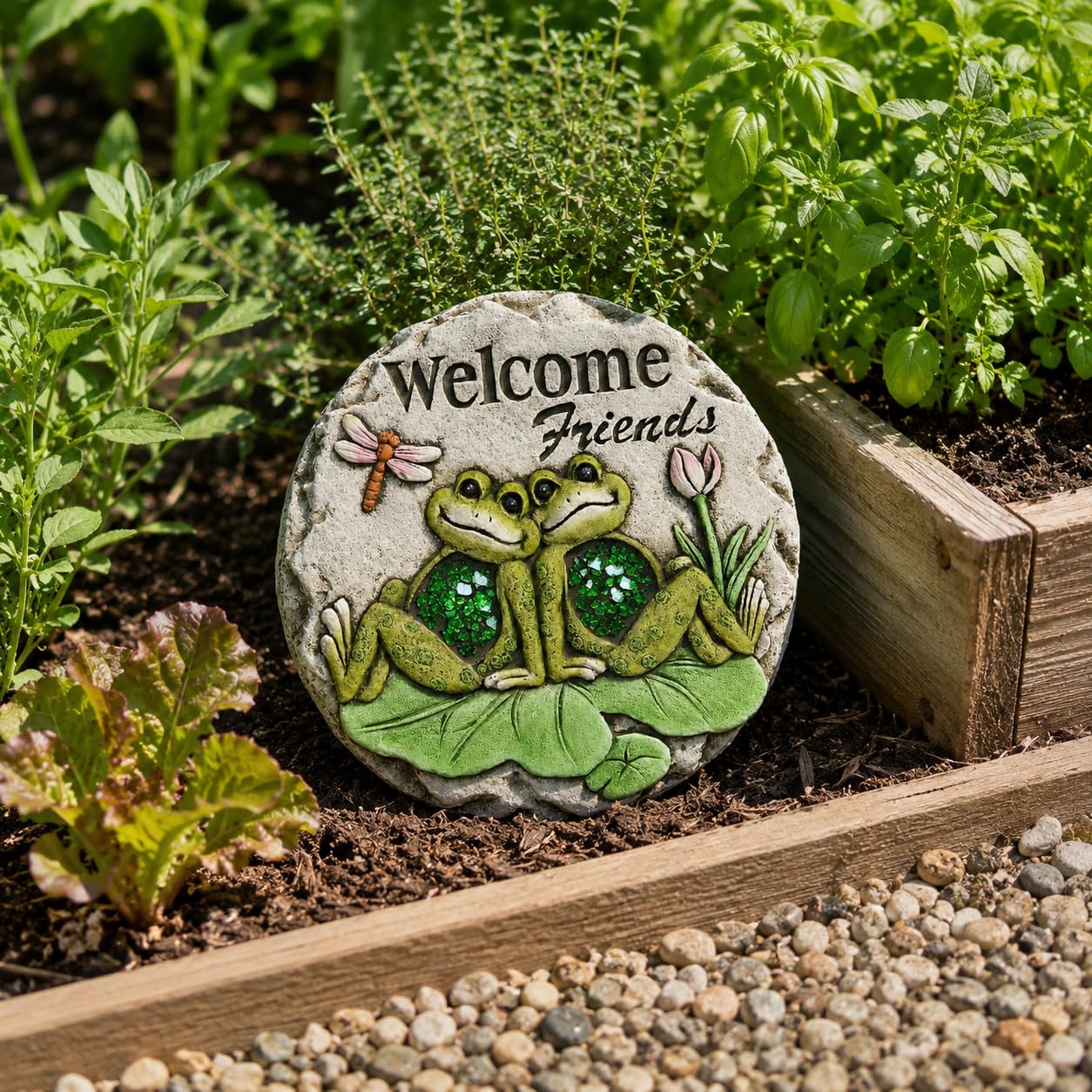 Comfy Hour 10" Frog Garden Stepping Stone