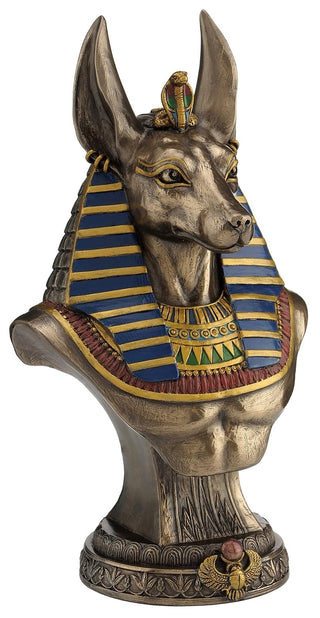 Unicorn Studio Veronese Ancient Egyptian Jackal God Anubis Bronze Finished Bust Statue