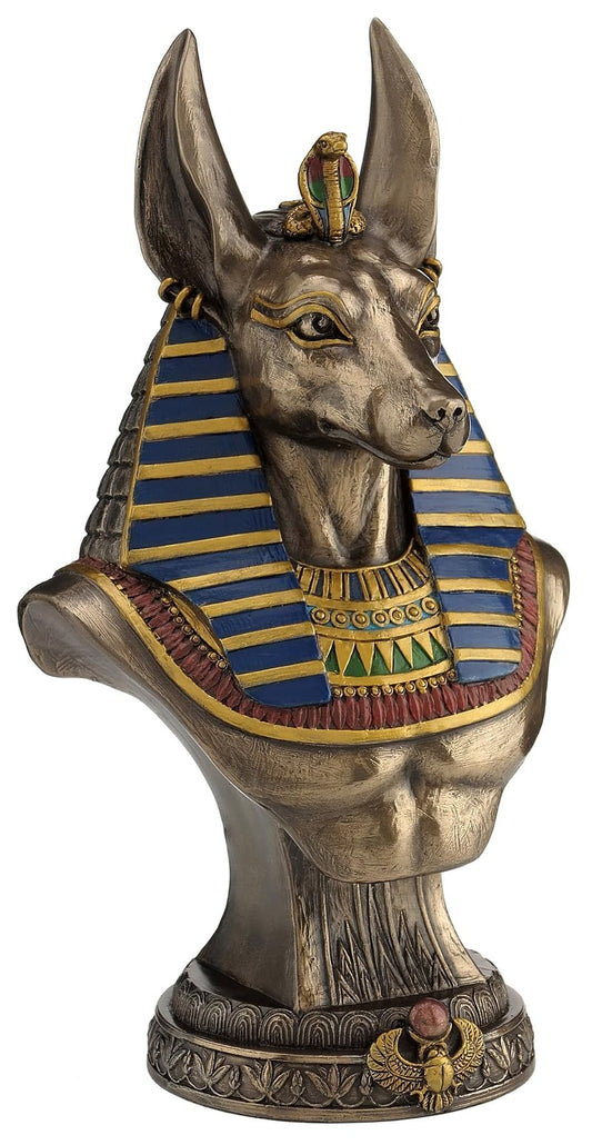 Unicorn Studio Veronese Ancient Egyptian Jackal God Anubis Bronze Finished Bust Statue