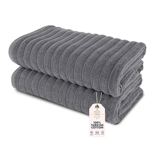 Classic Turkish Towels Towel, 2-Piece Bath Sheets, Grey