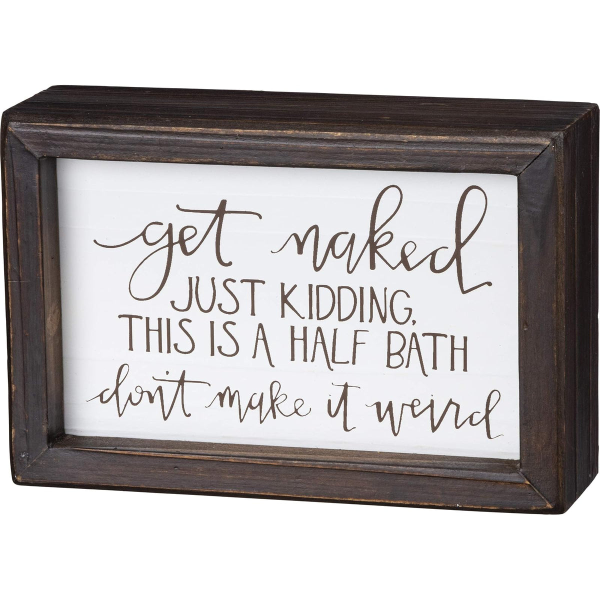 Primitives by Kathy Decorative Signage, 6" x 4", Brown and White