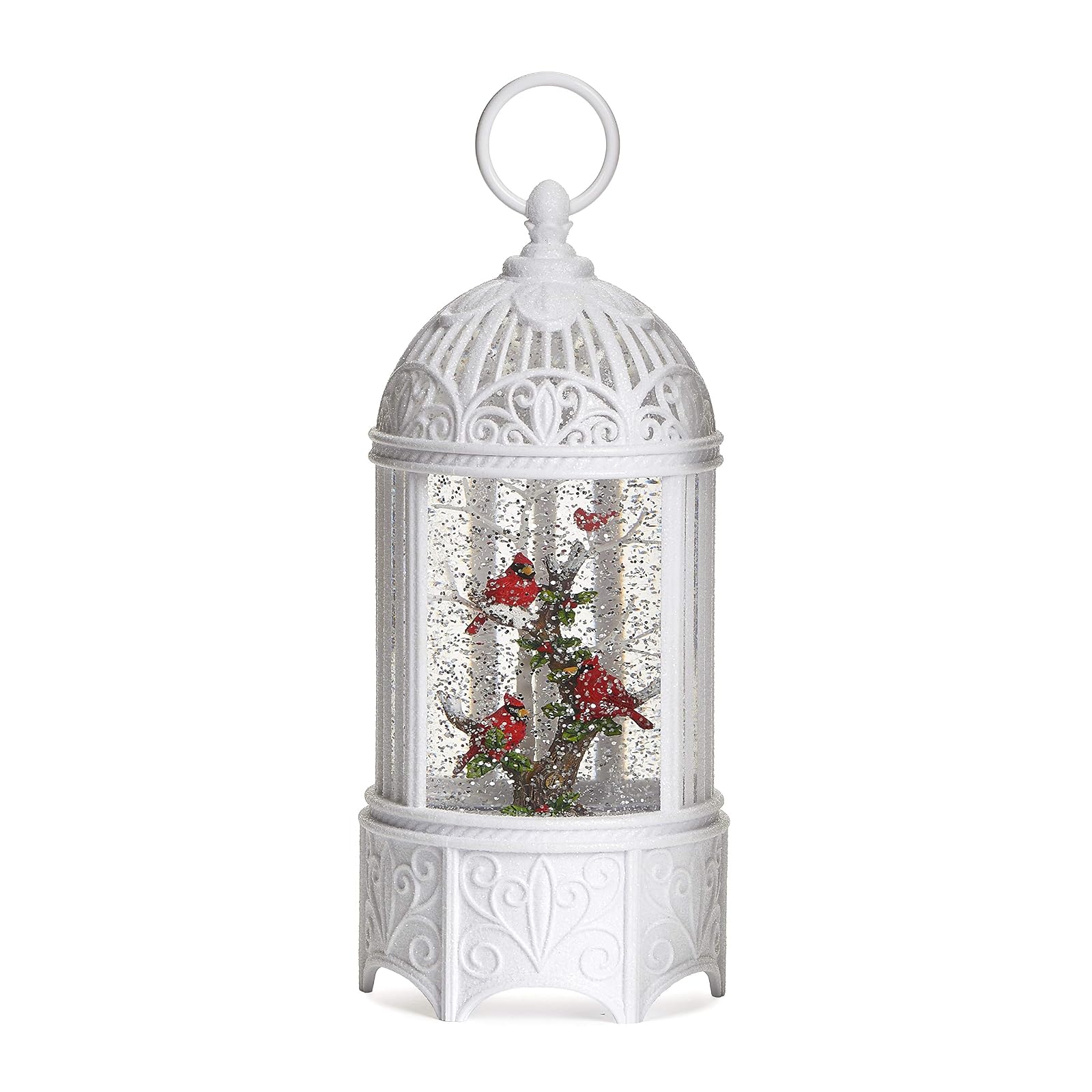 Roman 133349 Led Swirl Birdcage Christmas Cardinal, 10.2 inch, Multicolor