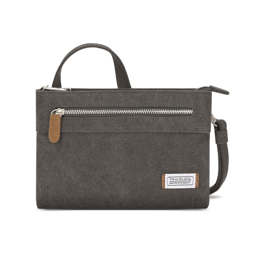 Travelon Women's Anti-Theft Heritage Small Crossbody Cross Body Bag Pewter One Size