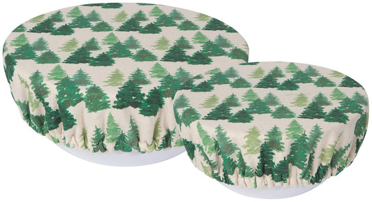 Now Designs Woods Save It Reusable Cotton Bowl Covers 7.5 and 9.25 inch, Set of 2