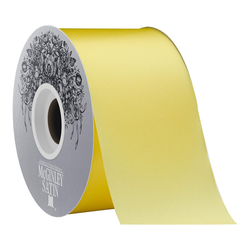 McGinley Mills 2.5&quot; W Acetate Satin Ribbon, Sunshine Yellow, 50 Yard Spool