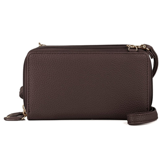 JYS Enterprise Julia Buxton Pebble RFID Ultimate Double Zip Organizer¬Æ Brown