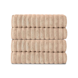 Classic Turkish Towels Towel, 4-Piece Bath Towel Set, Almond Beige