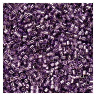 John Bead Craft Bead, Size 11, Purple Silver Lined