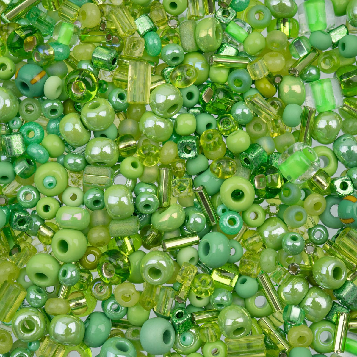 John Bead Craft Bead, Assorted, Light Green Assorted Mix