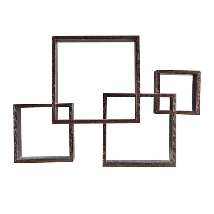 Danya B. Decorative Wall Mount Floating Intersecting Cube Accent Wall Shelf - Black