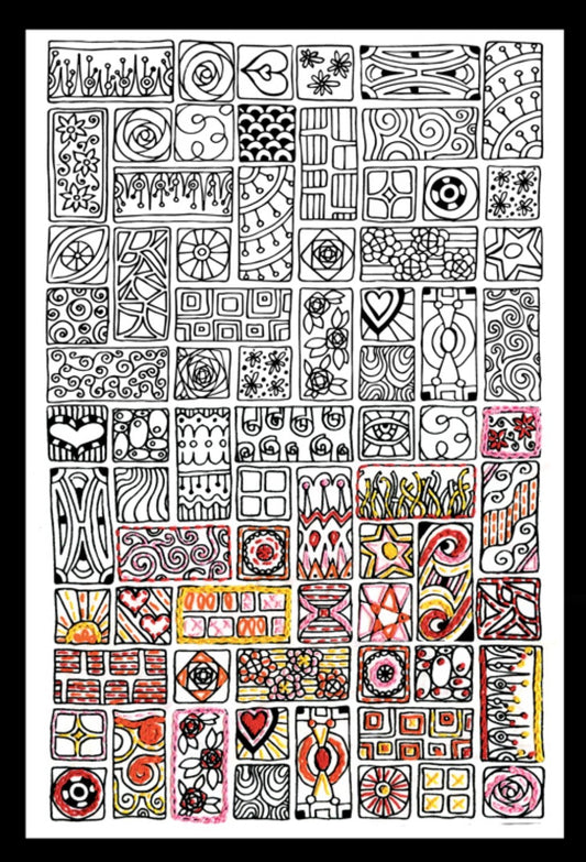 Design Works Crafts Tobin Cubist Zenbroidery Kit, White