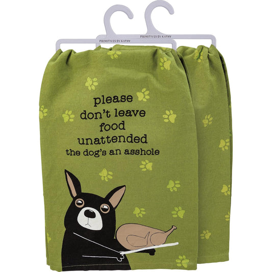 Primitives by Kathy 113840 Kitchen Towel Please Don't Leave Food Unattended, Cotton