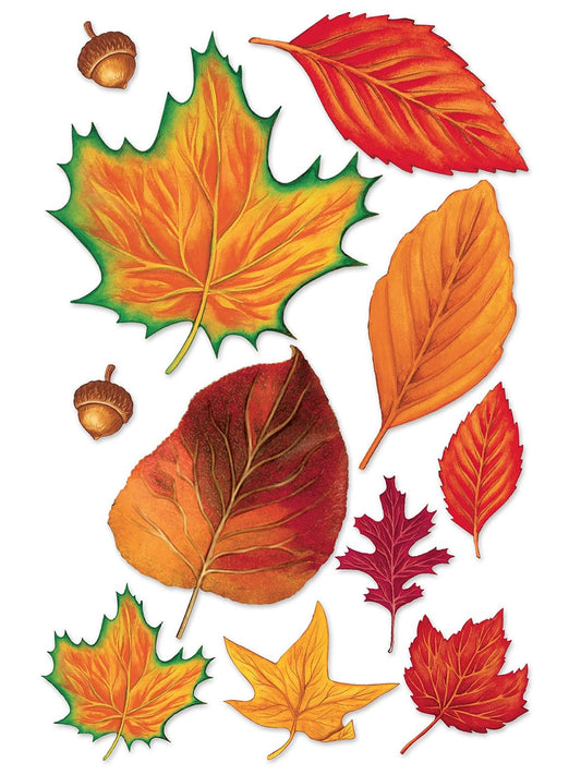 Beistle Fall Leaf Cutouts, 2.25"-12", 11 Cutouts In Package