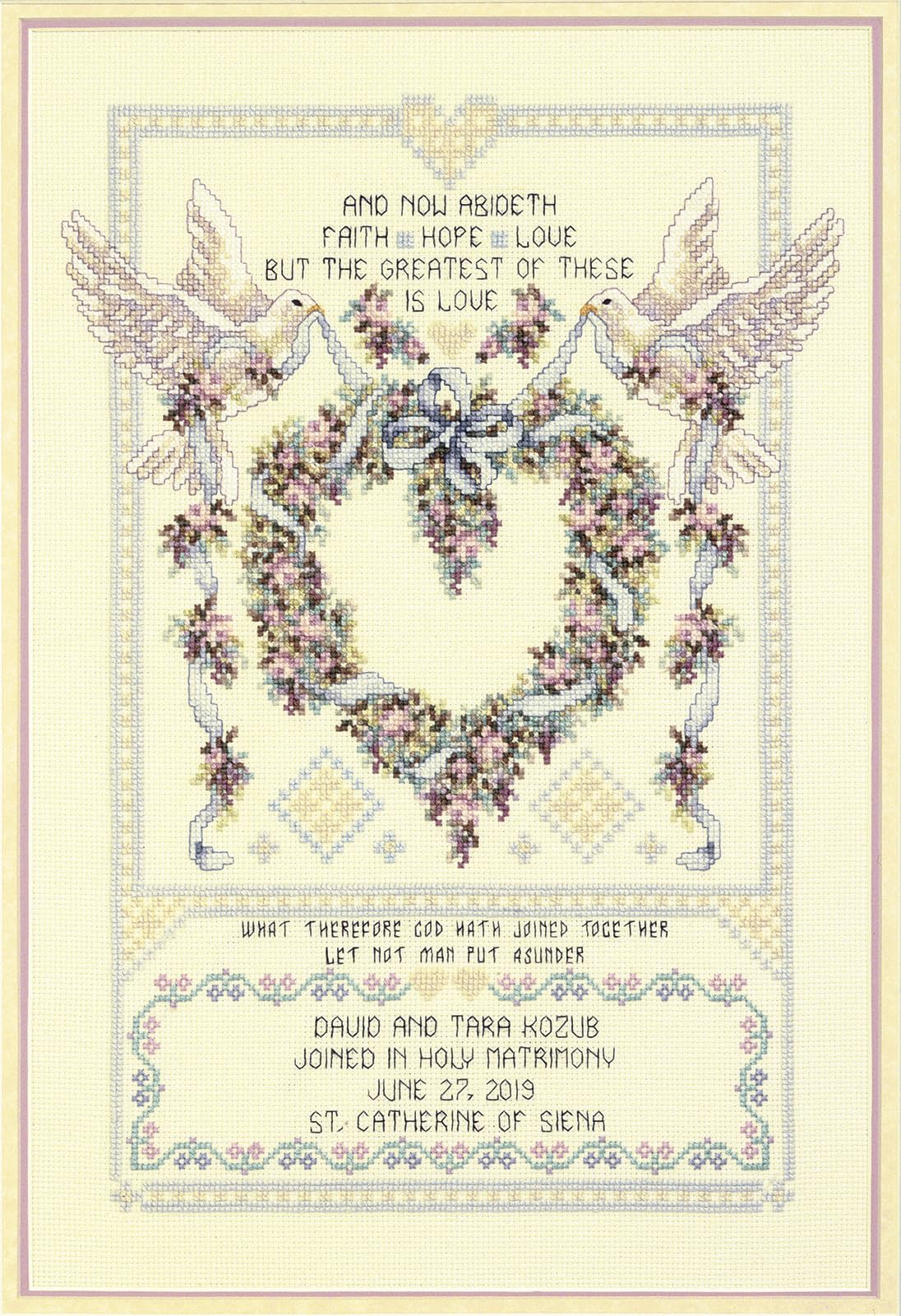 Design Works Crafts Janlynn Cross Stitch Kit, 17-Inch by 12-Inch, Wedding Doves