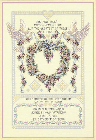 Design Works Crafts Janlynn Cross Stitch Kit, 17-Inch by 12-Inch, Wedding Doves