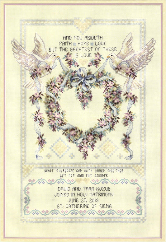 Design Works Crafts Janlynn Cross Stitch Kit, 17-Inch by 12-Inch, Wedding Doves