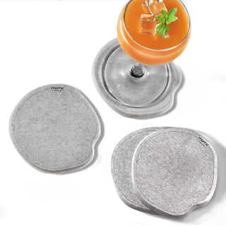 Momo Lifestyle Drink Coaster, 4 inches diameter (4 Pack), Gray