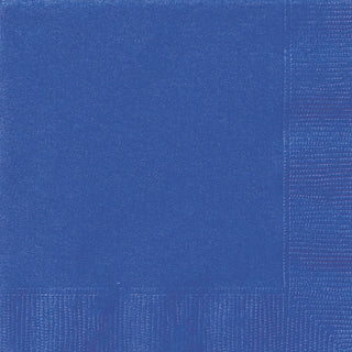 Unique Disposable Napkin, 20 Count (6.5" x 6.5"), Royal Blue