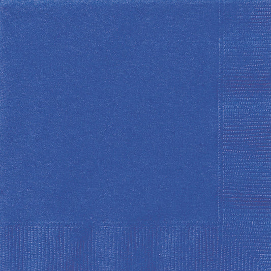 Unique Disposable Napkin, 20 Count (6.5" x 6.5"), Royal Blue