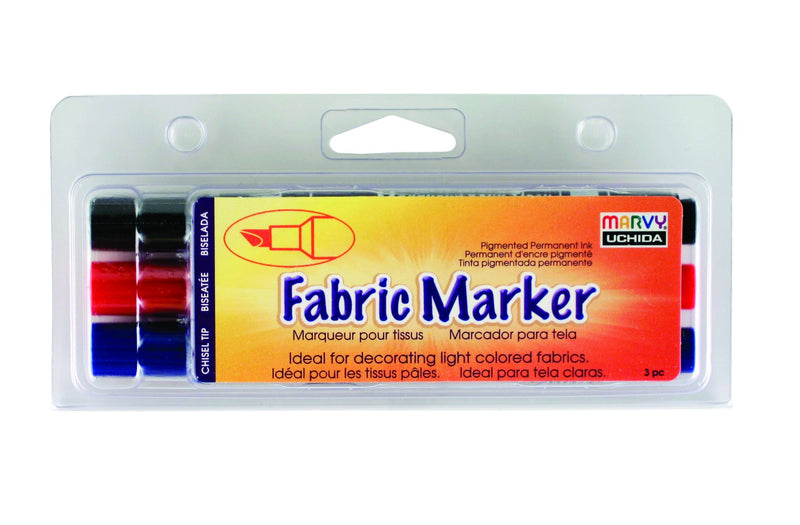 Uchida 540-3A Marvy Chisel Tip Primary Color Fabric Marker Set
