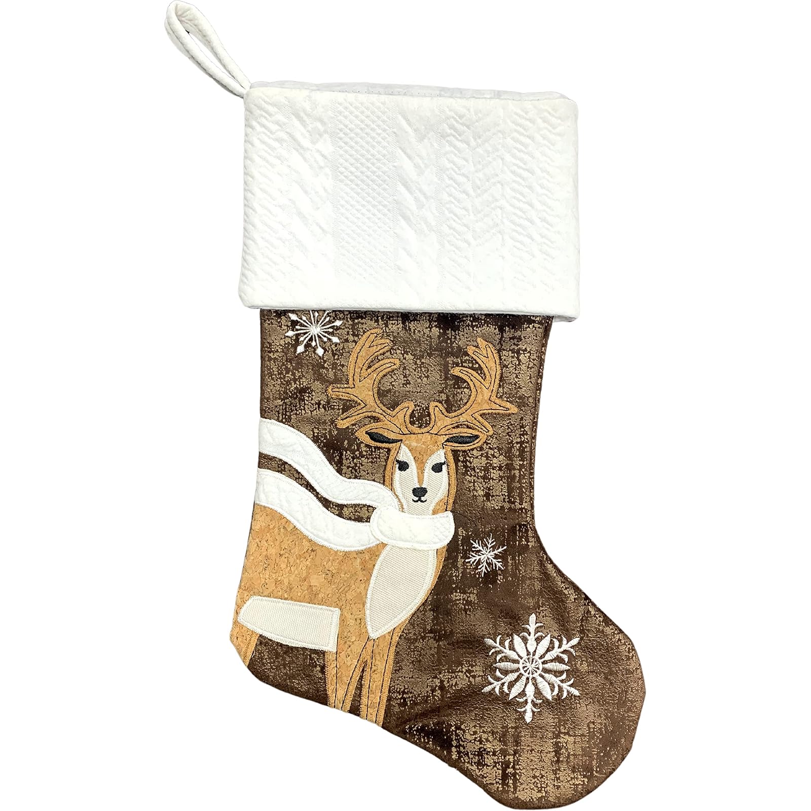 Comfy Hour 18"x11" Wood Reindeer Stocking