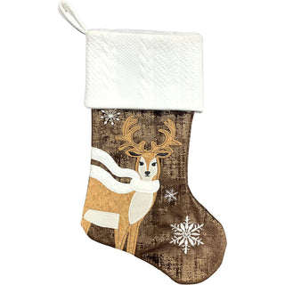 Comfy Hour 18"x11" Wood Reindeer Stocking