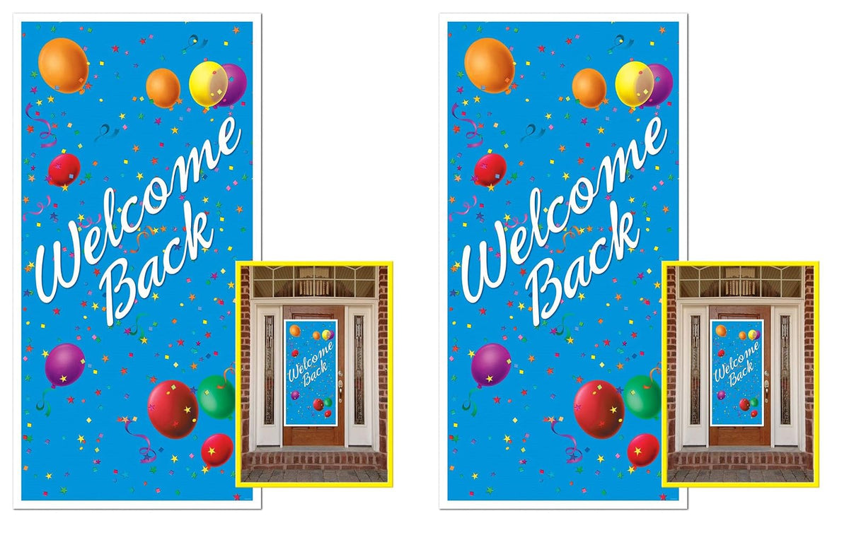 Beistle Welcome Back Door Covers 2 Piece, 30" x 5', Multicolored