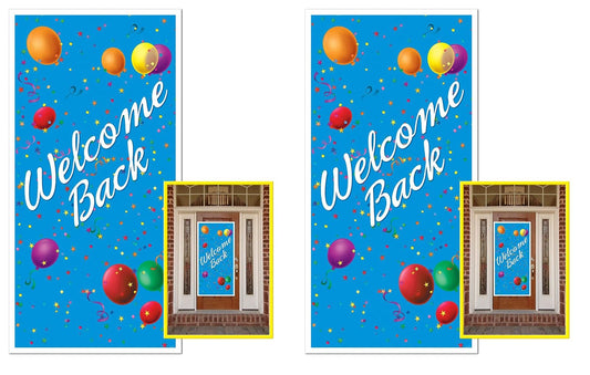 Beistle Welcome Back Door Covers 2 Piece, 30" x 5', Multicolored