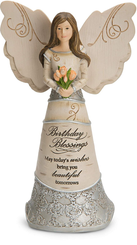 Pavilion Gift Company 82413 Elements Birthday Blessings May Today's Wishes Bring You Beautiful Tomorrows 6 Inch Angel Figurine