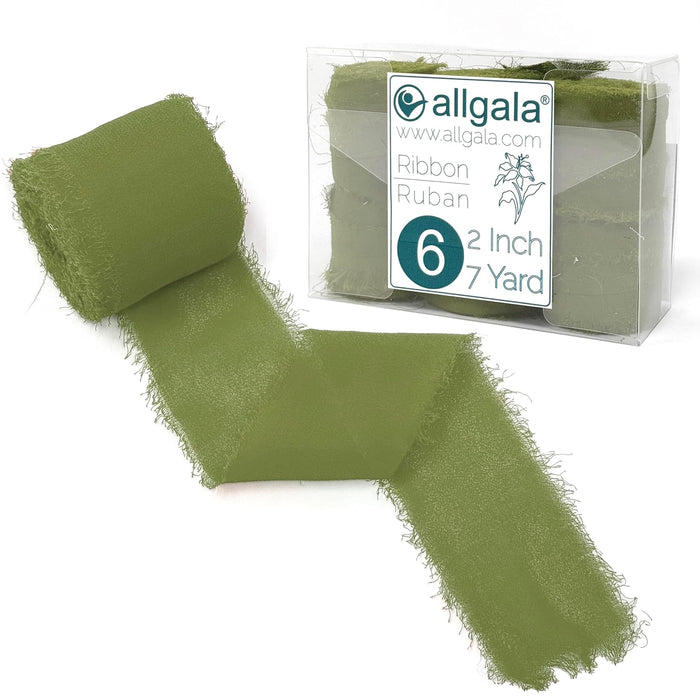 allgala Decorative Ribbon Trim, 6 Roll 2"x7yd, Green
