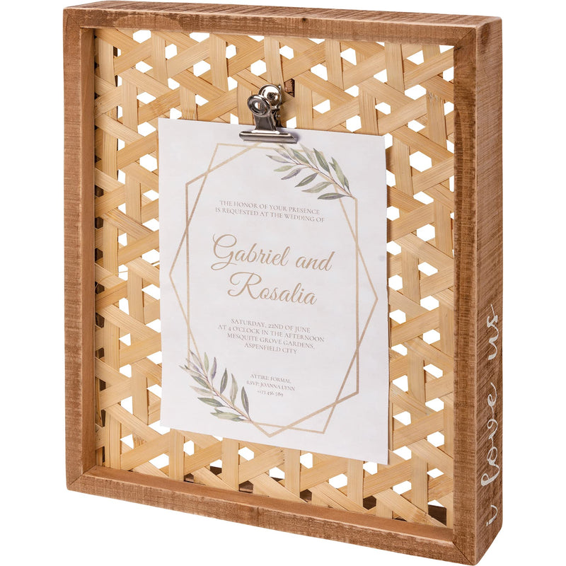 Primitives by Kathy 113388 I Love Us Inset Box Frame, 11-inch Height, Wood, Rattan and Metal