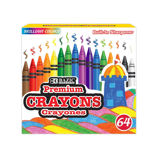 BAZIC 64 Ct. Premium Quality Color Crayon