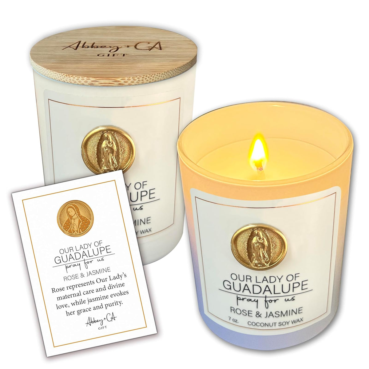 Abbey + CA Gift Candle, 7 oz., White