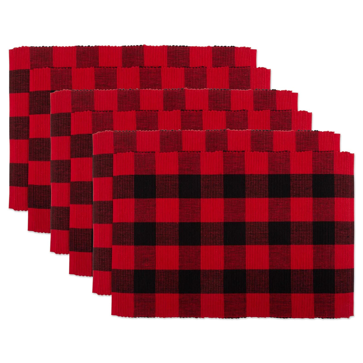 DII Placemat, 13x19", Red & Black