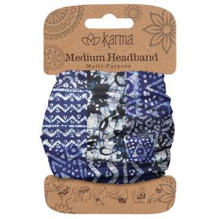 Karma Hairband, 1 Count (Pack of 1), Indigo Patchwork