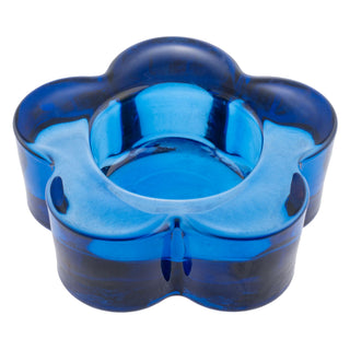 Karma Candle Holder, 3.25 inches x 3.25 inches x 1 inch, Cobalt